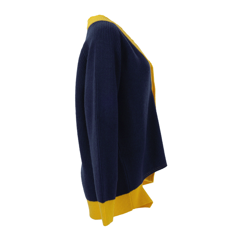 MARNI Logo 藏蓝拼色針織外套 -T