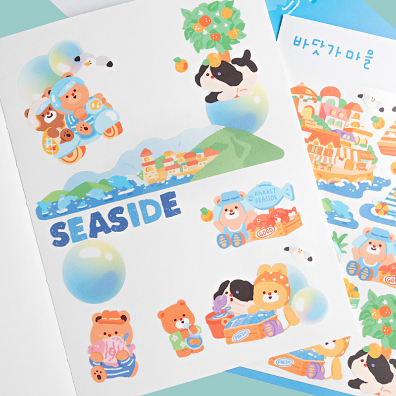 Khakiz Sticker－Seaside Village (Korean Stationery Brand)