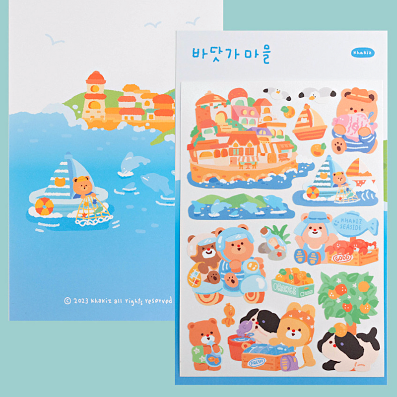Khakiz Sticker－Seaside Village (Korean Stationery Brand)