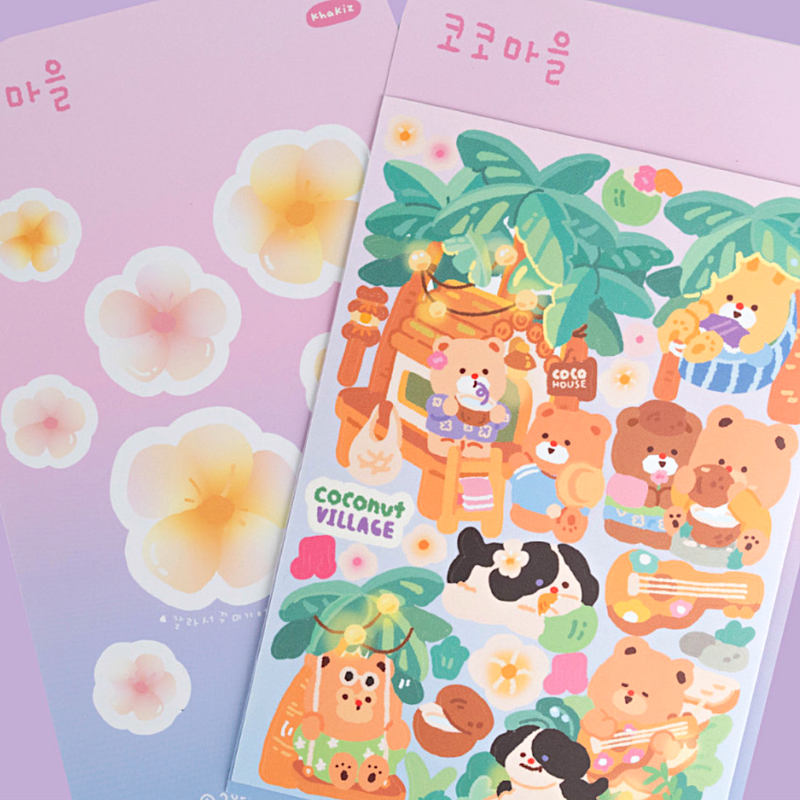 Khakiz Sticker－Coco Village (Korean Stationery Brand)