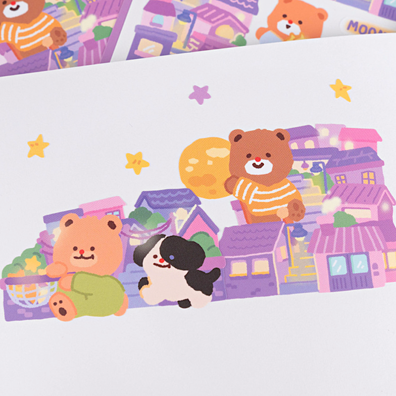 Khakiz Sticker－Moon Village (Korean Stationery Brand)