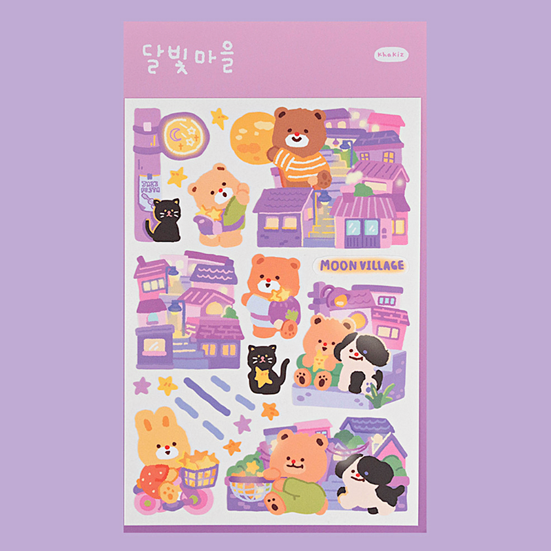 Khakiz Sticker－Moon Village (Korean Stationery Brand)