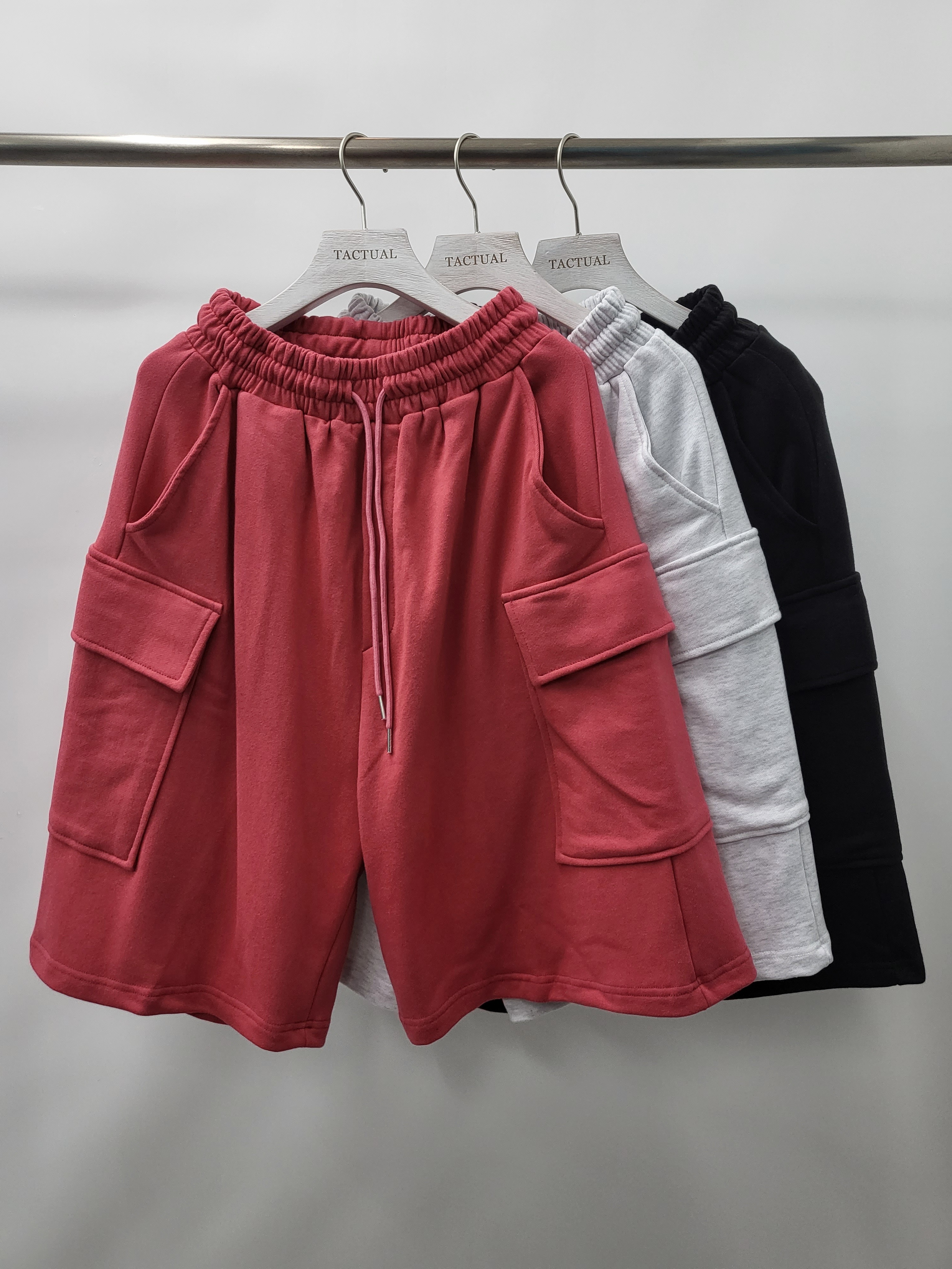 淨色棉質工裝短褲 P2470