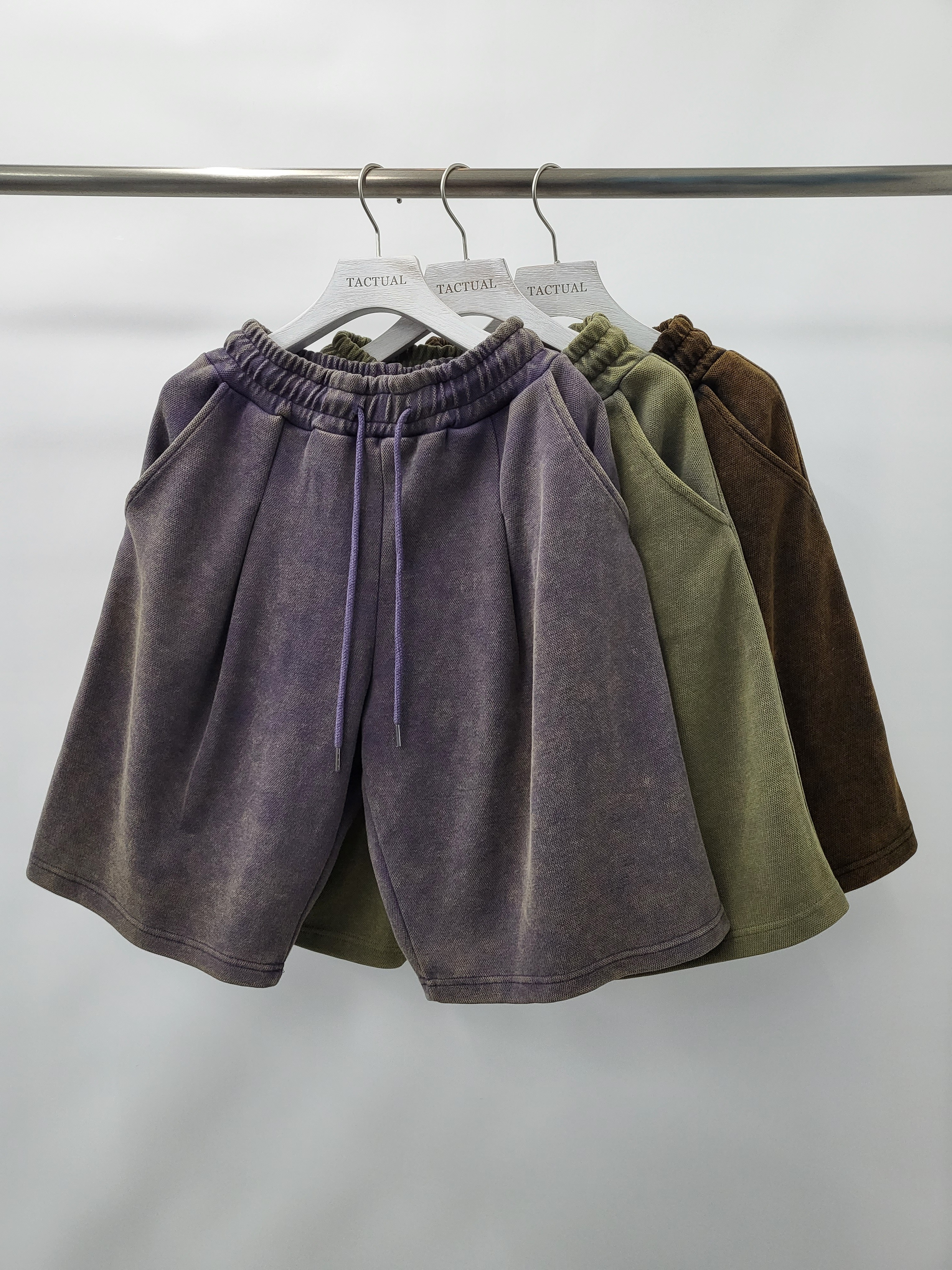 洗水淨色棉質短褲 P2475