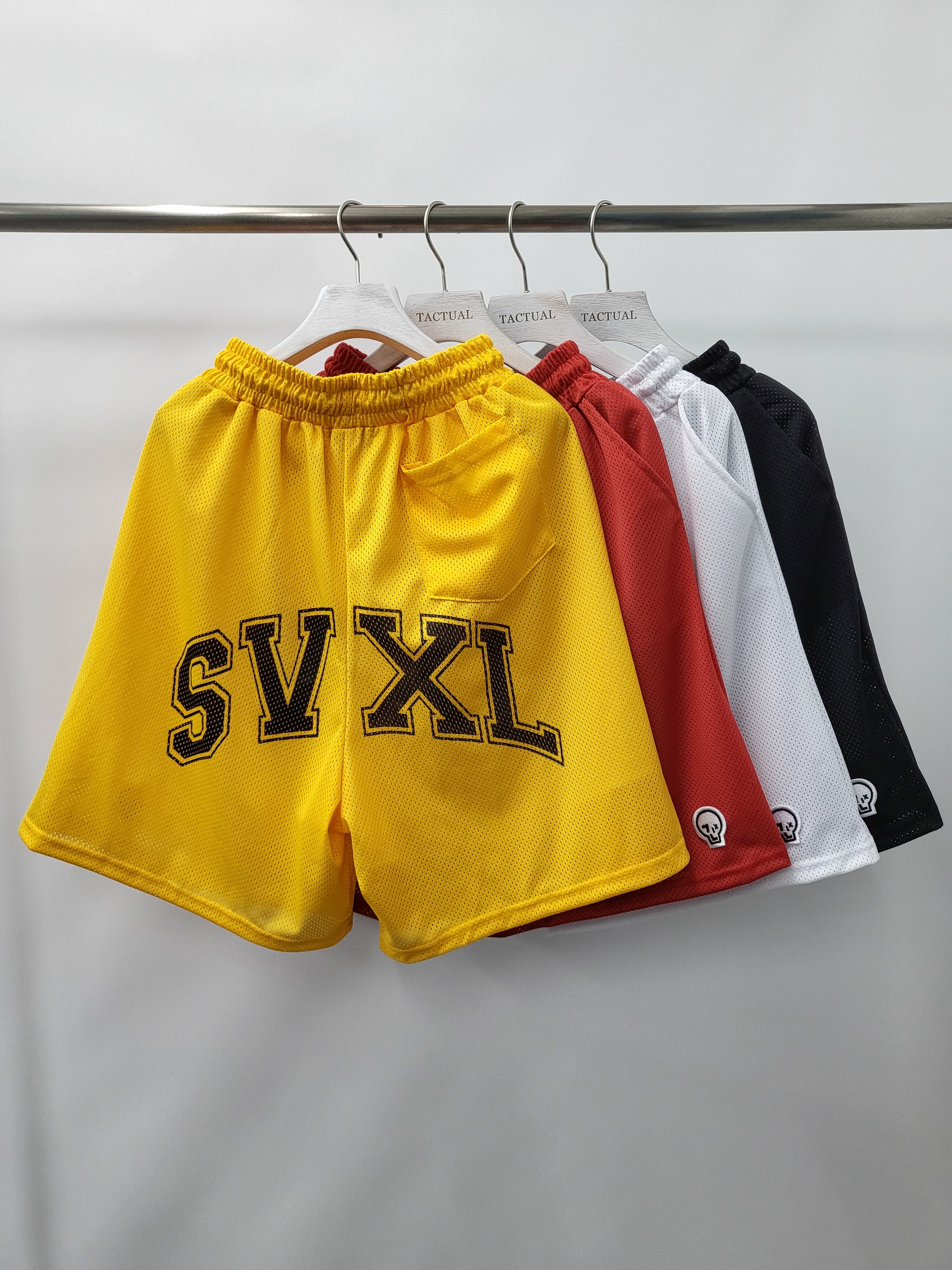 英文字圖案網紋短褲 P2467