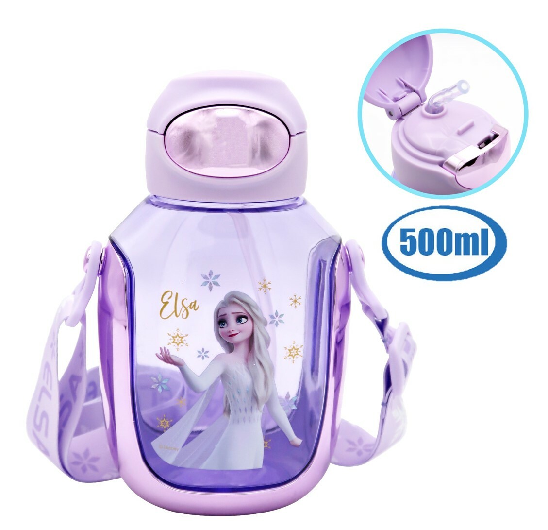 魔雪奇緣 - 便攜式背帶吸管水樽500ml FP14193