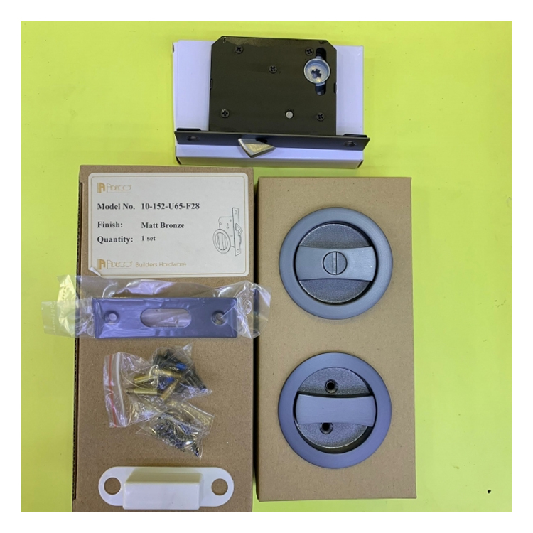 "ADECO"趟門鎖(無匙)(碳灰色)