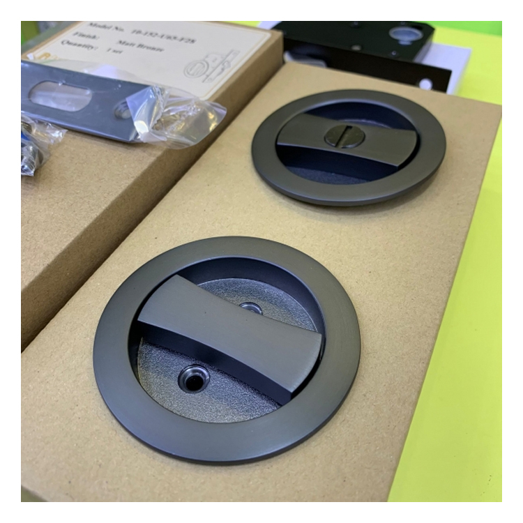 "ADECO"趟門鎖(無匙)(碳灰色)