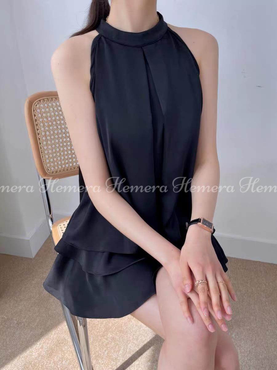 ST23S0714 絲滑掛頸上身連蛋糕魚尾裙套裝