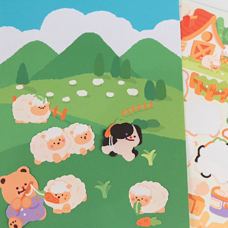 Khakiz Sticker－Sheep Farm Village (Korean Stationery Brand)