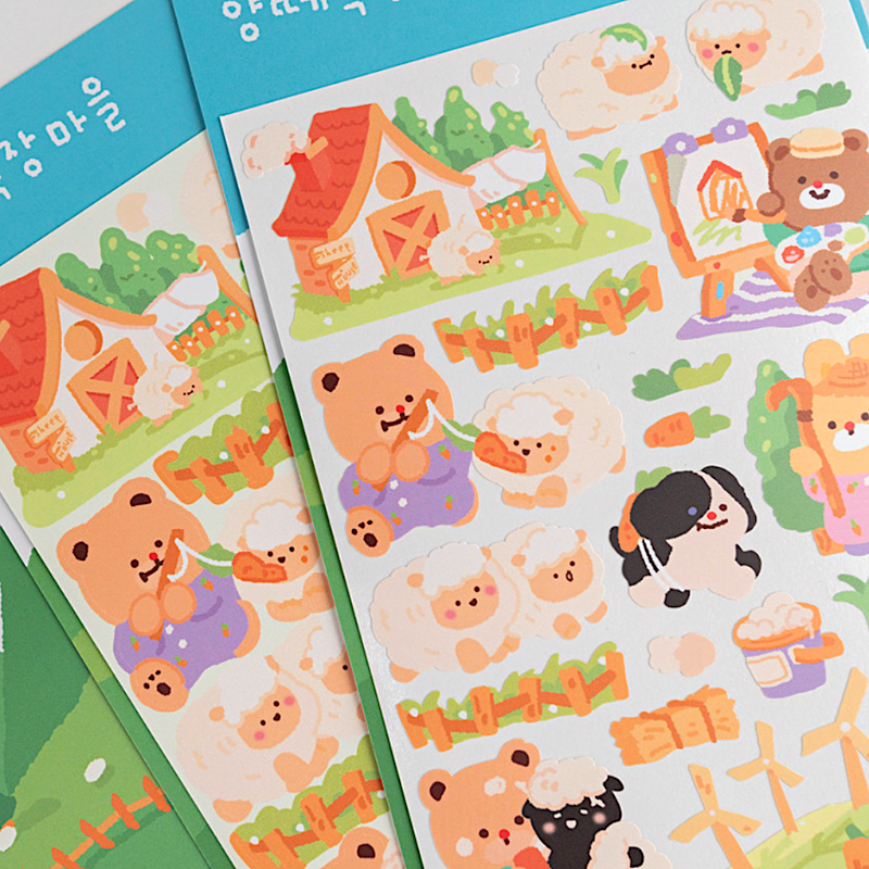 Khakiz Sticker－Sheep Farm Village (Korean Stationery Brand)