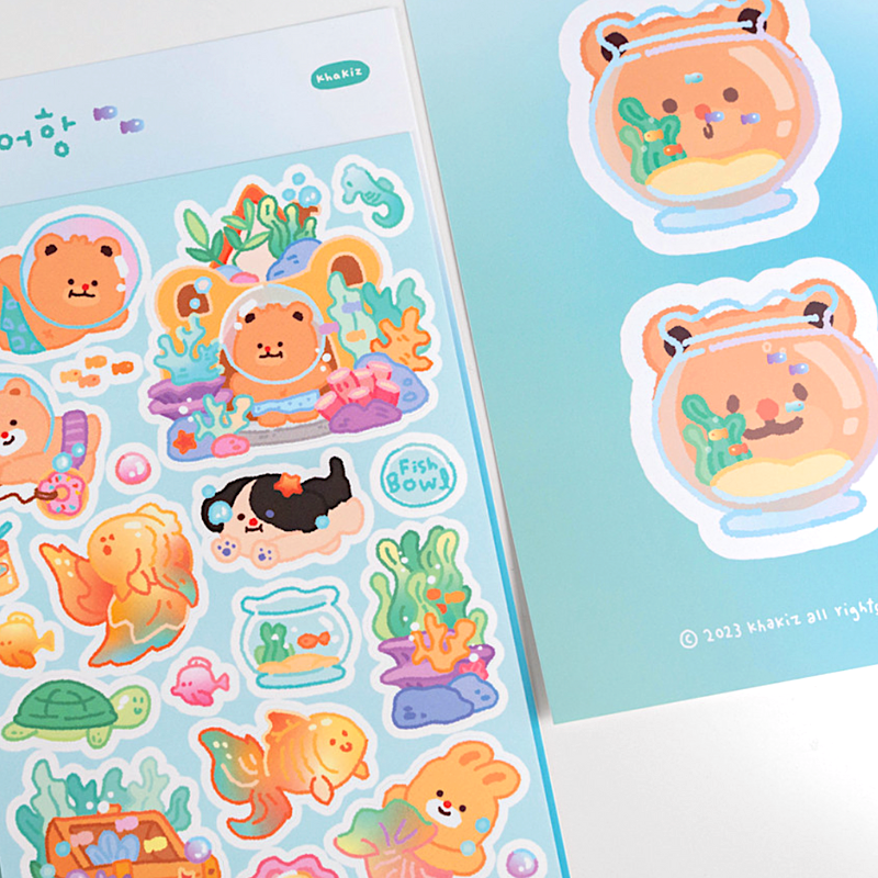 Khakiz Sticker－Ligom Aquarium (Korean Stationery Brand)