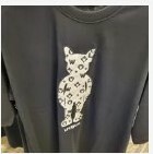 [S] LIFEWORK EMBROIDERY MONO FIGURE SHORT SLEEVE T-SHIRT,BLACK, LW232TS419-1-40 (SLW158)