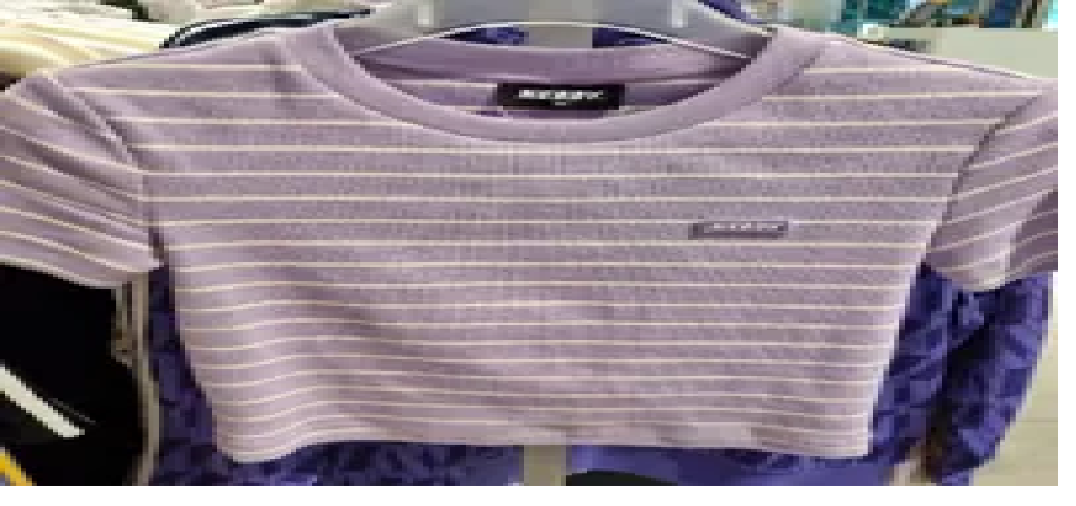 [S] NERDY W'S STRIPE CROPPED S/S T-SHIRT,LIGHT PURPLE, SN242 (SN242)