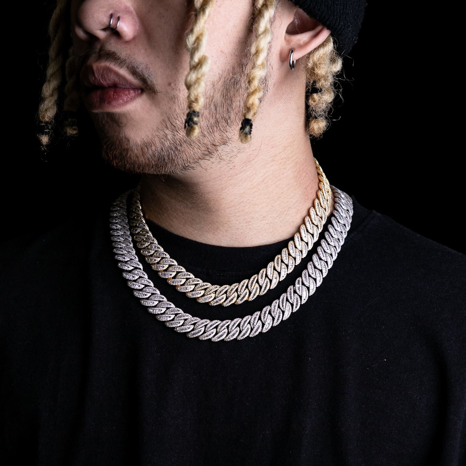 15mmT方混鑲邁阿密古巴項鍊