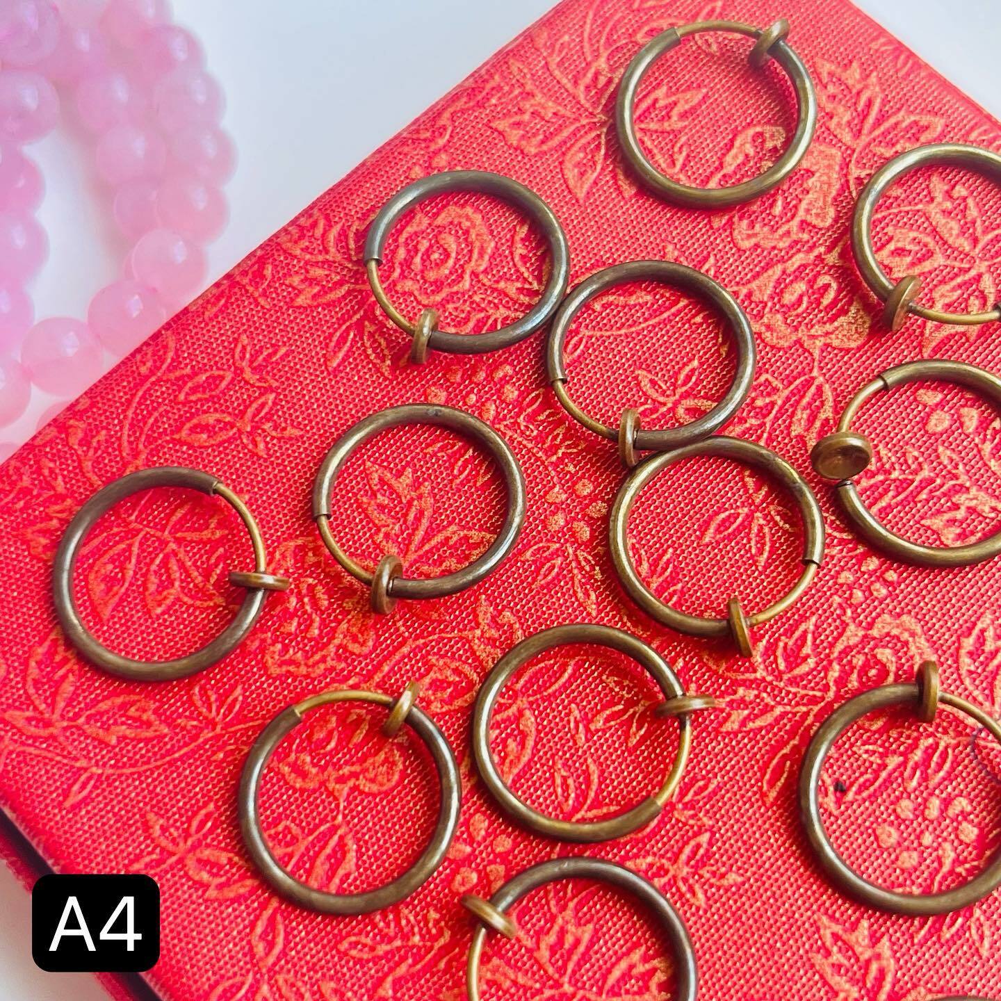 [原石] DIY手工藝材料配件 夾式耳環 一對 古銅