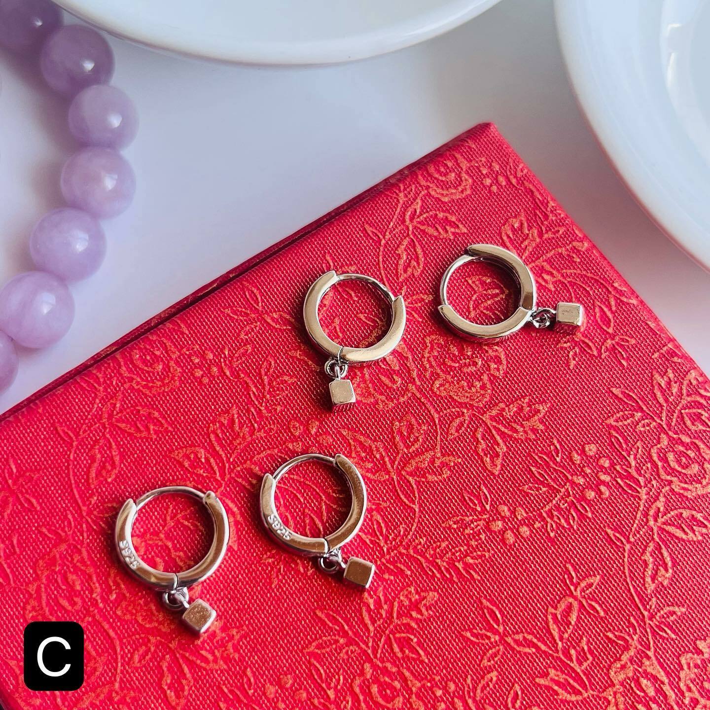 [原石] DIY手工藝材料配件 耳洞耳環 一對 925銀