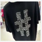 [S] BEENTRILL ART CREW HASHTAG SHORT SLEEVE TEE,BLACK, BA232TS009-BK [FINAL SALE] (SBT106)