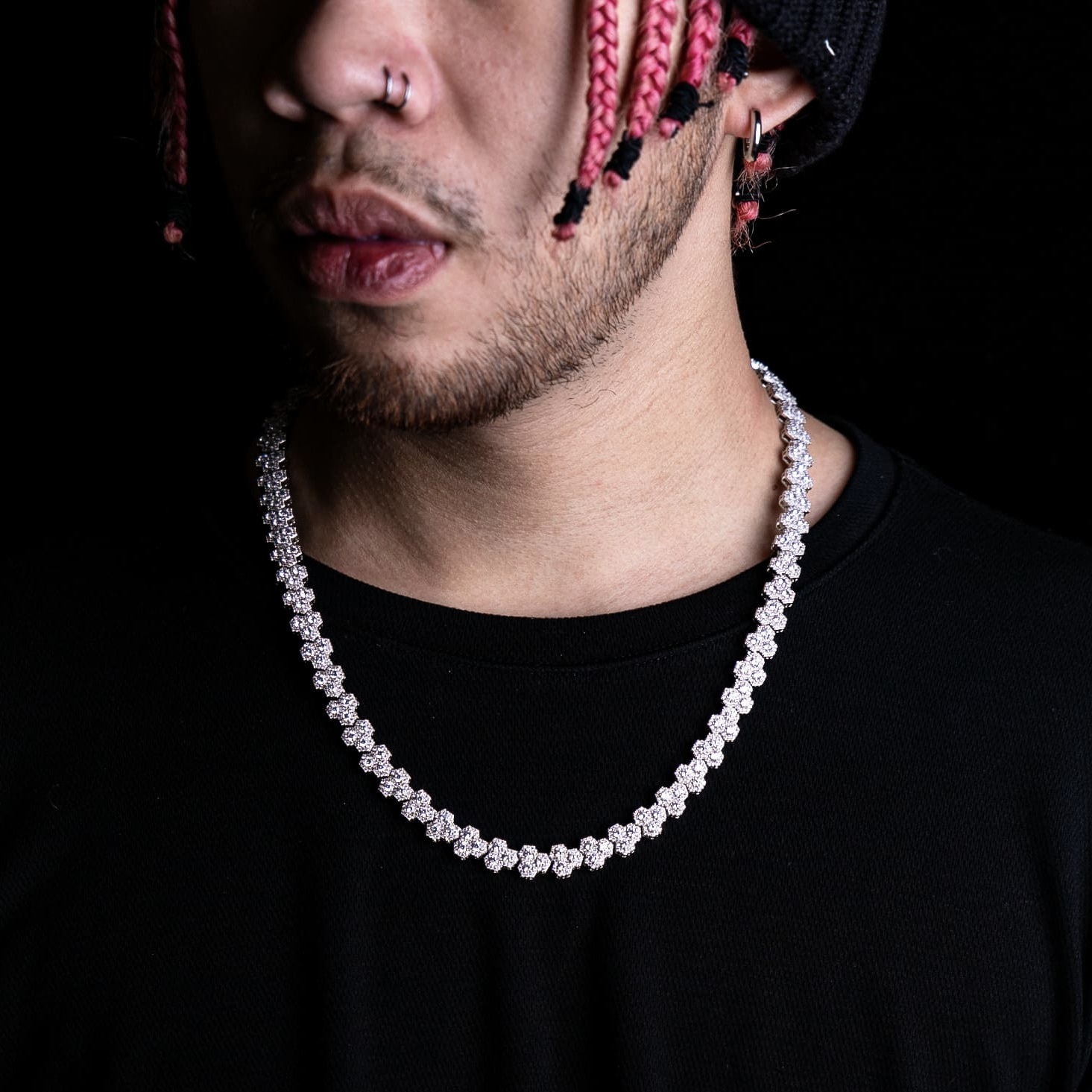 10mm滿鑲蜂巢項鍊