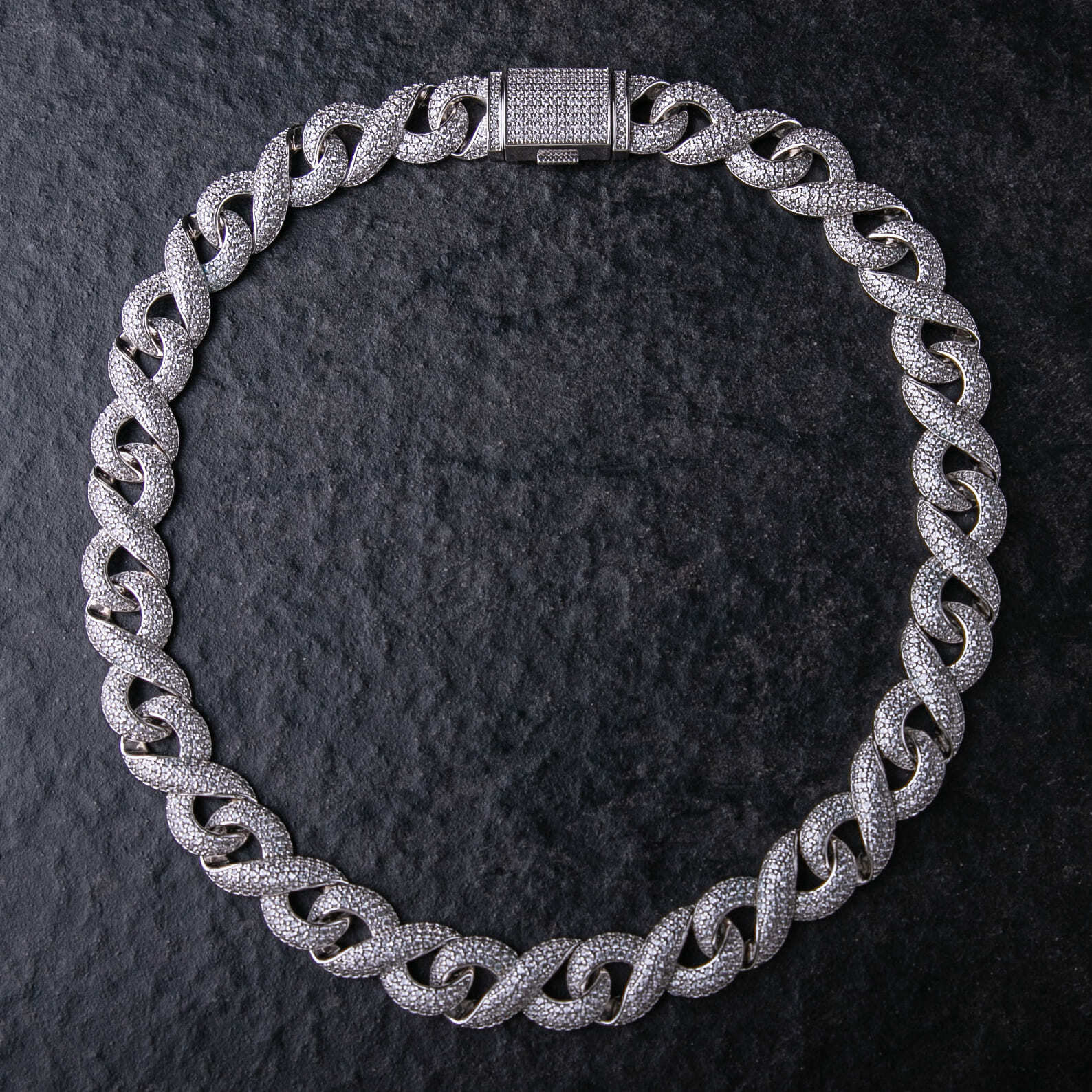 16mm滿鑲無限記號項鍊