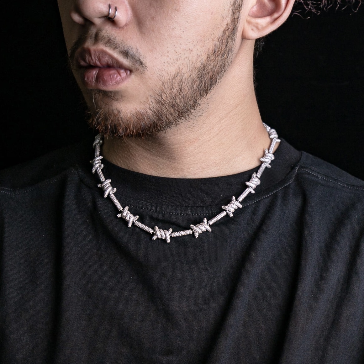 滿鑲立體荊棘項鍊