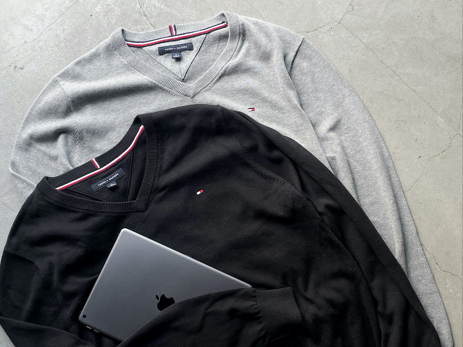 Tommy Hilfiger 刺繡小logo V領 針織衫 |限時特價|