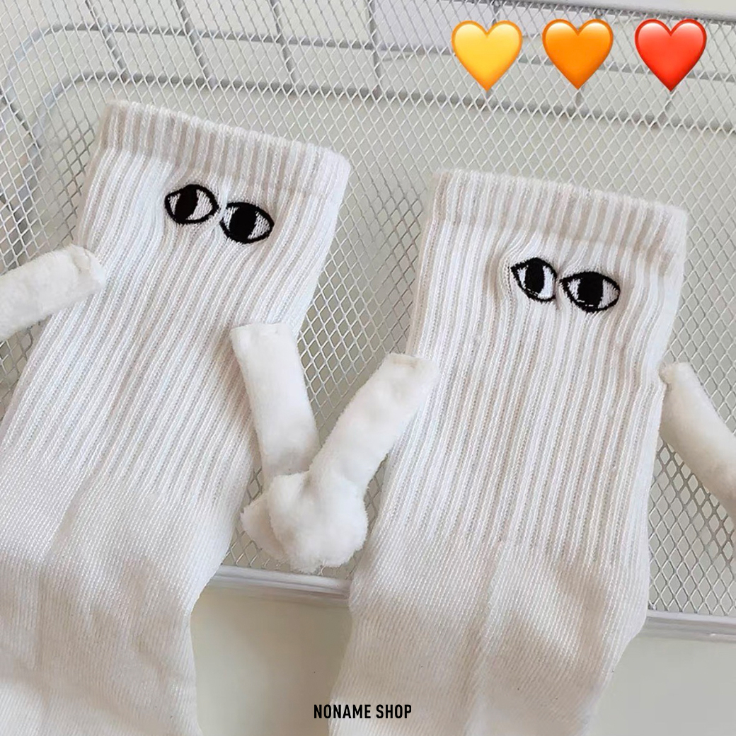 牽手襪 情侶 姊妹 兄弟 磁吸 搞怪 趣味 長襪 襪子 兩色