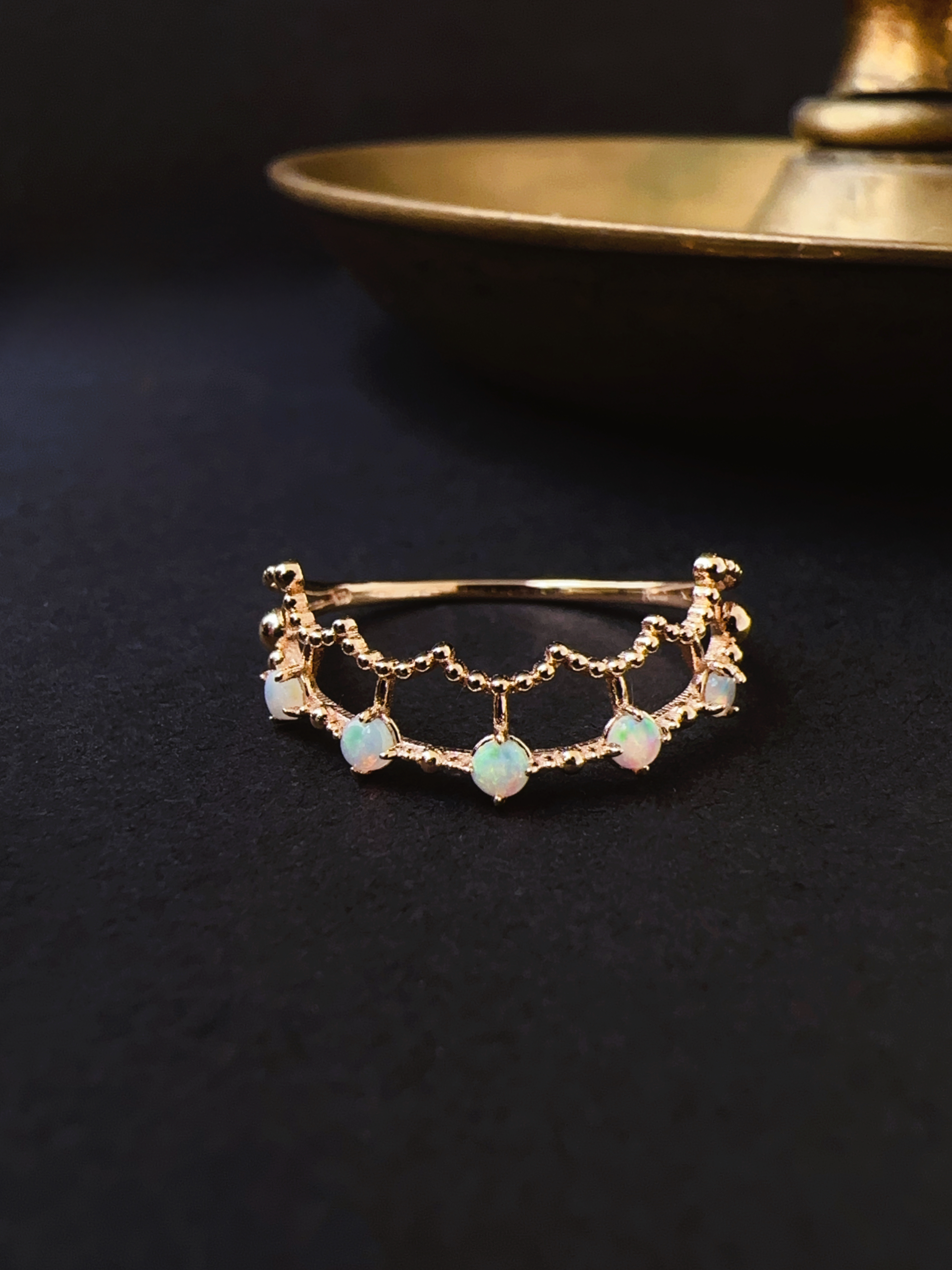 綾—蛋白石戒指