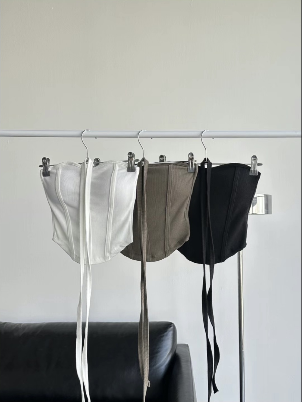 Curved Tube Top With Scarf