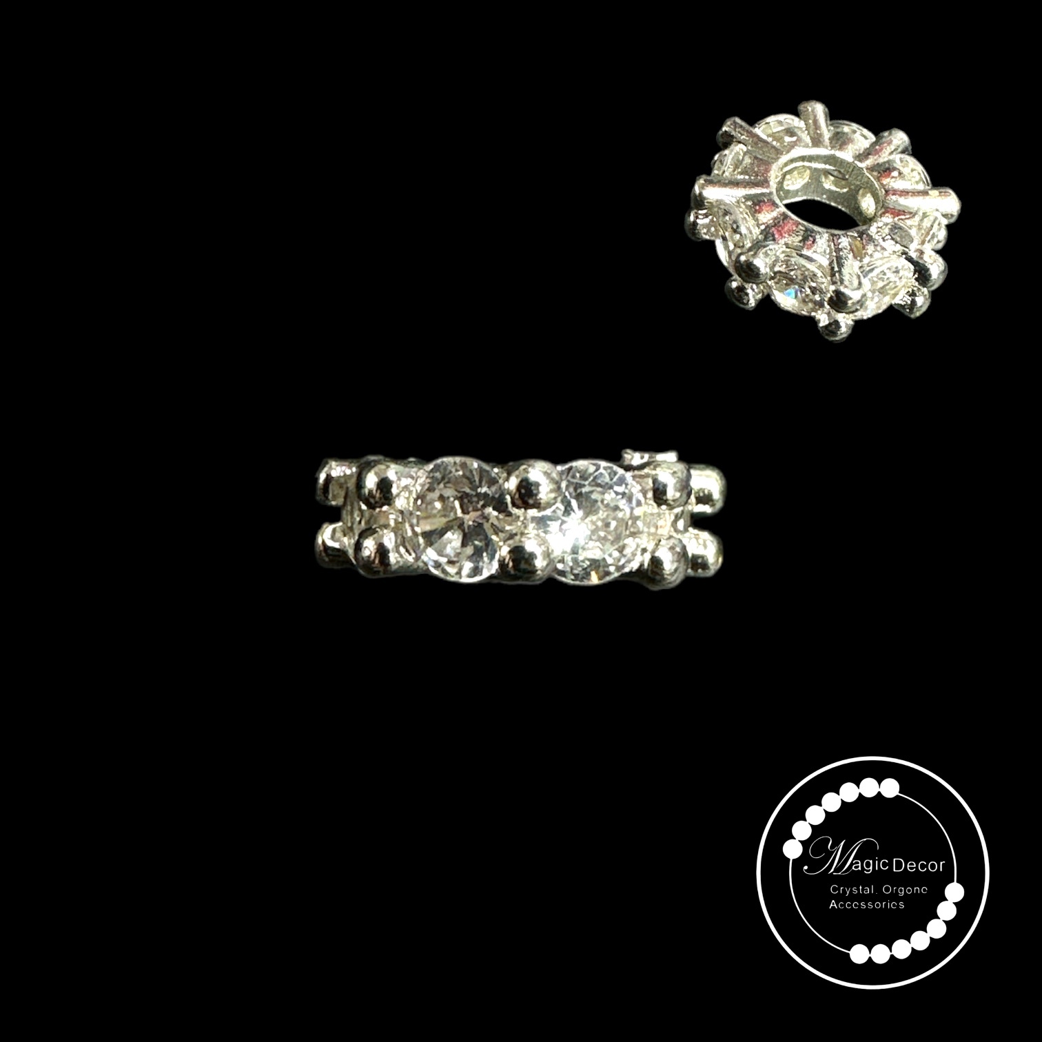 240217 - C77 白銀電鍍奧地利水鑽車輪款隔珠