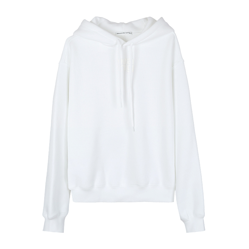 ALEXANDER WANG Logo 印花白色連帽衛衣 -T