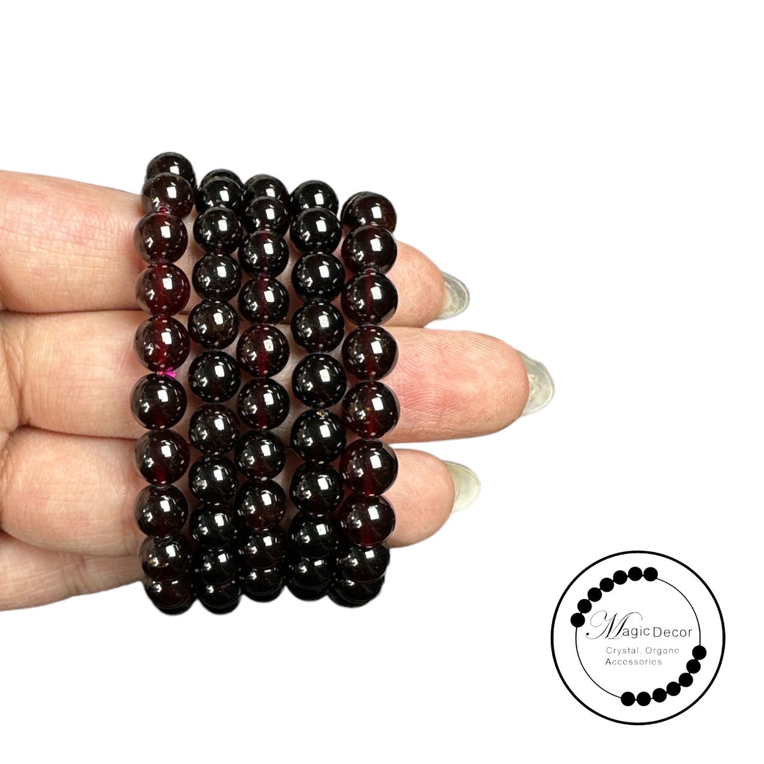 250308 - C84 8mm+星光酒紅石榴石手串