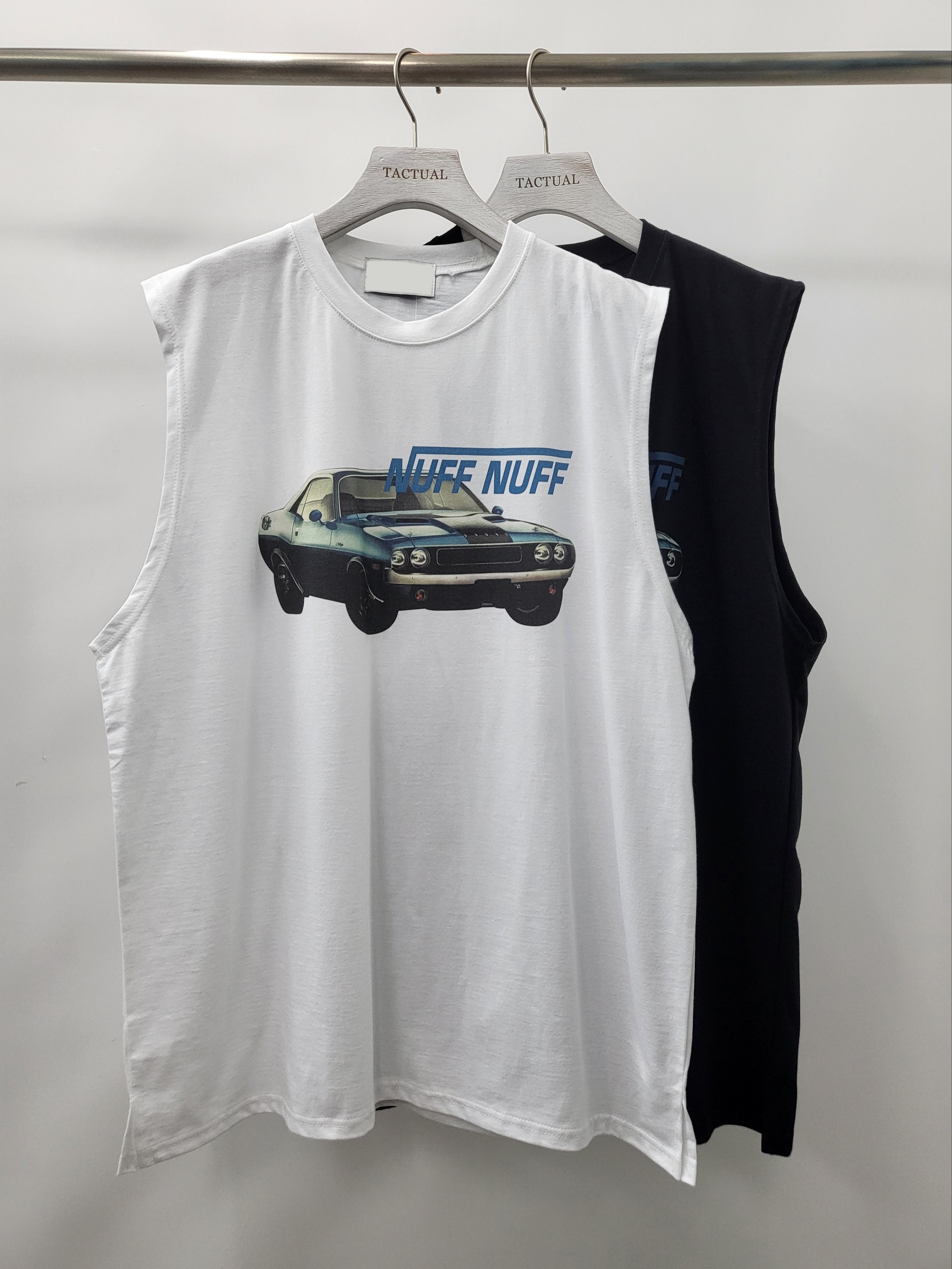 英文字古董車圖案背心 V957