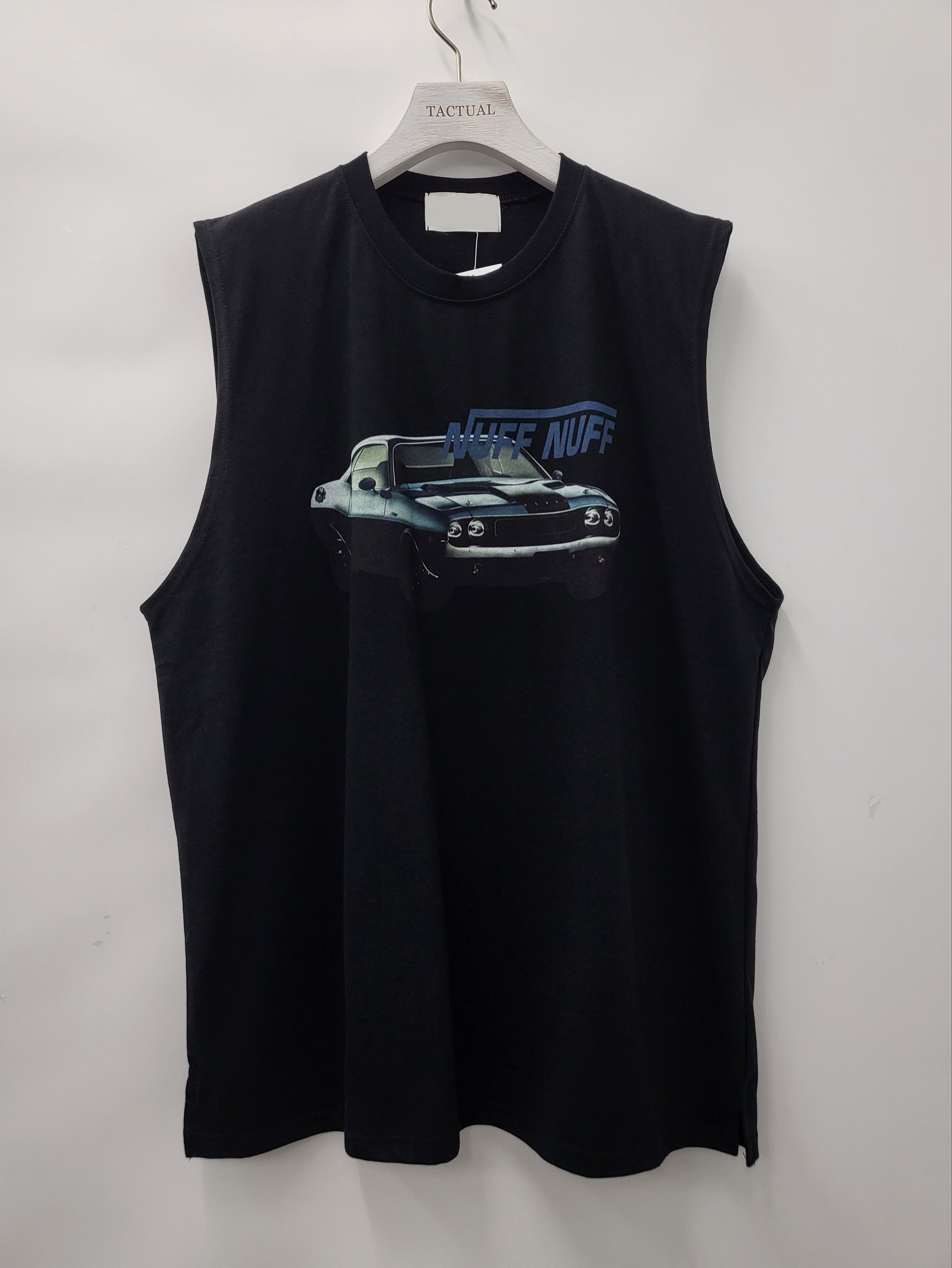 英文字古董車圖案背心 V957