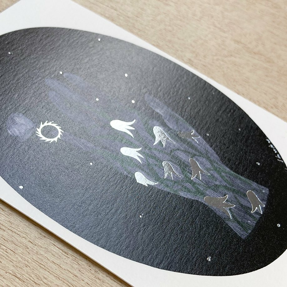 西淑 白日夢（銀箔 ）箔押明信片｜日本表現社