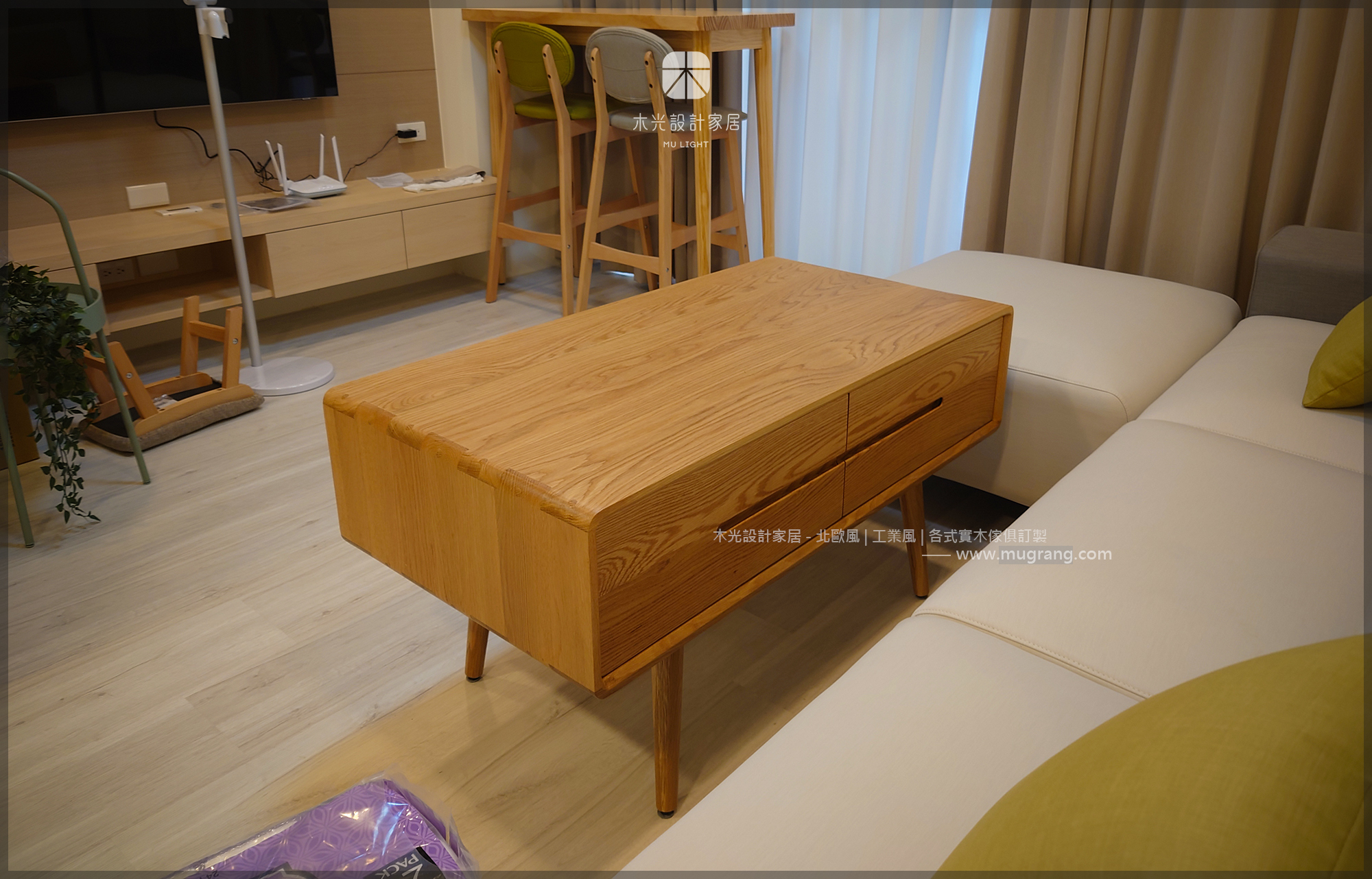 Esther-白橡木北歐收納茶几|可訂製