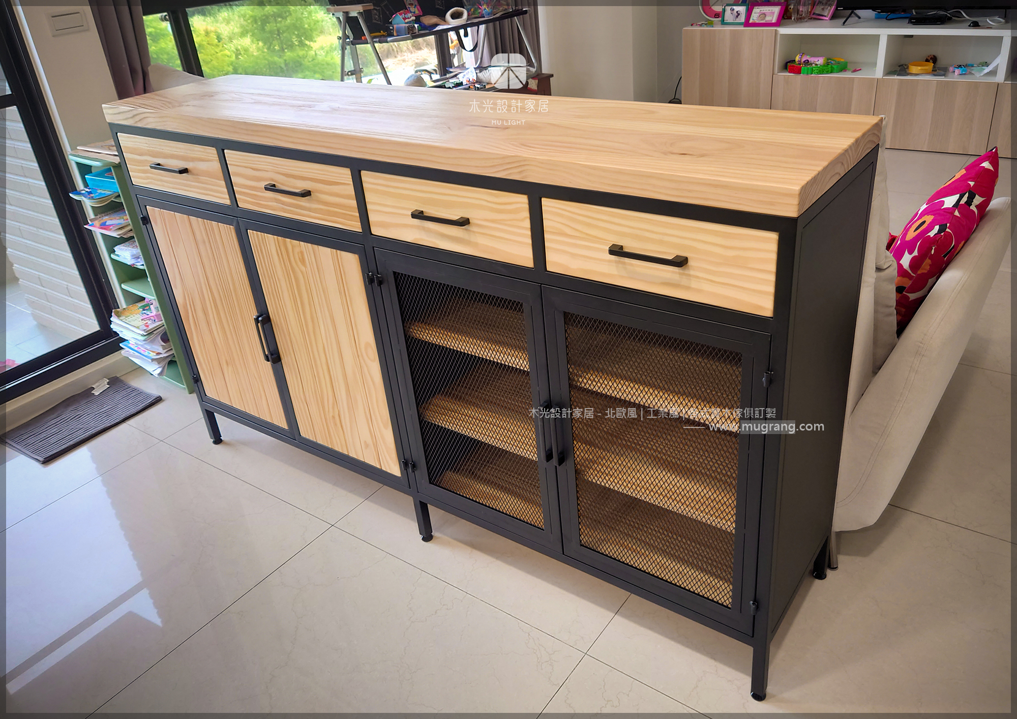 LOFT實木鐵框抽屜收納櫃(可訂製)