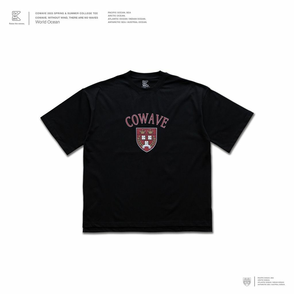 Cowave 2023 Spring & Summer College tee - BLACK