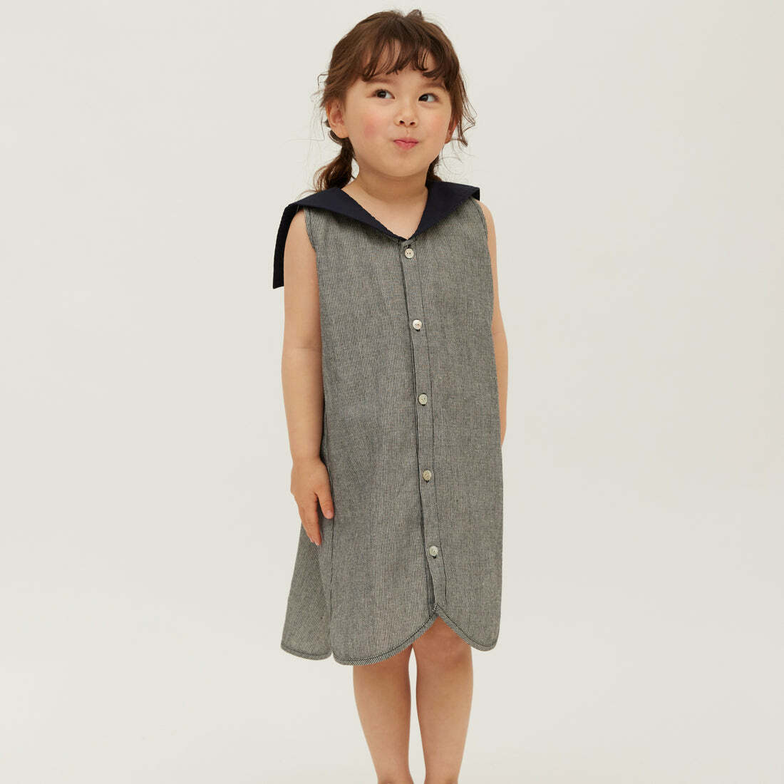 日本Petitmig 純棉水手領洋裝 - Navy