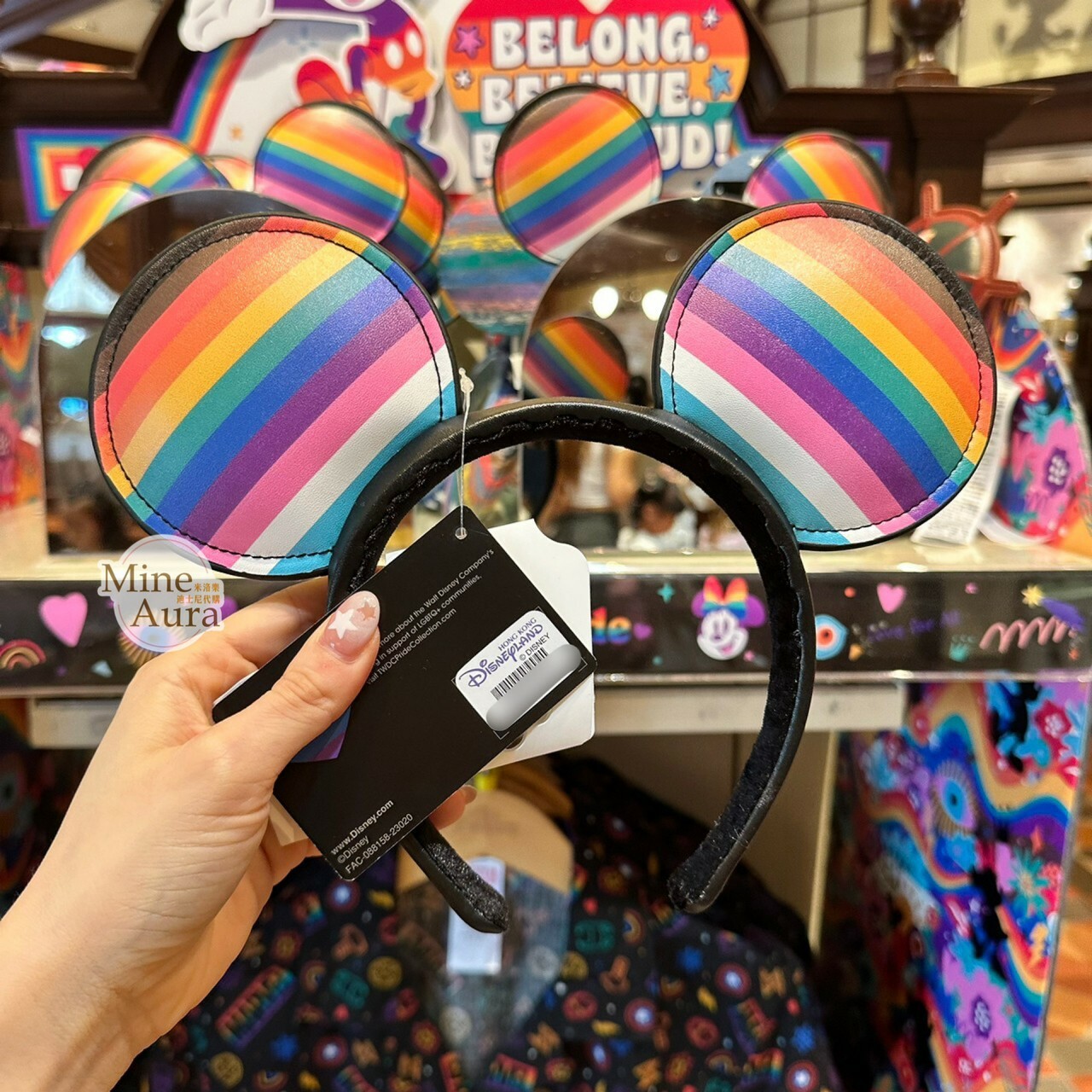彩虹系列 米奇 Mickey 米奇耳朵造型 髮圈 髮箍 -香港迪士尼樂園