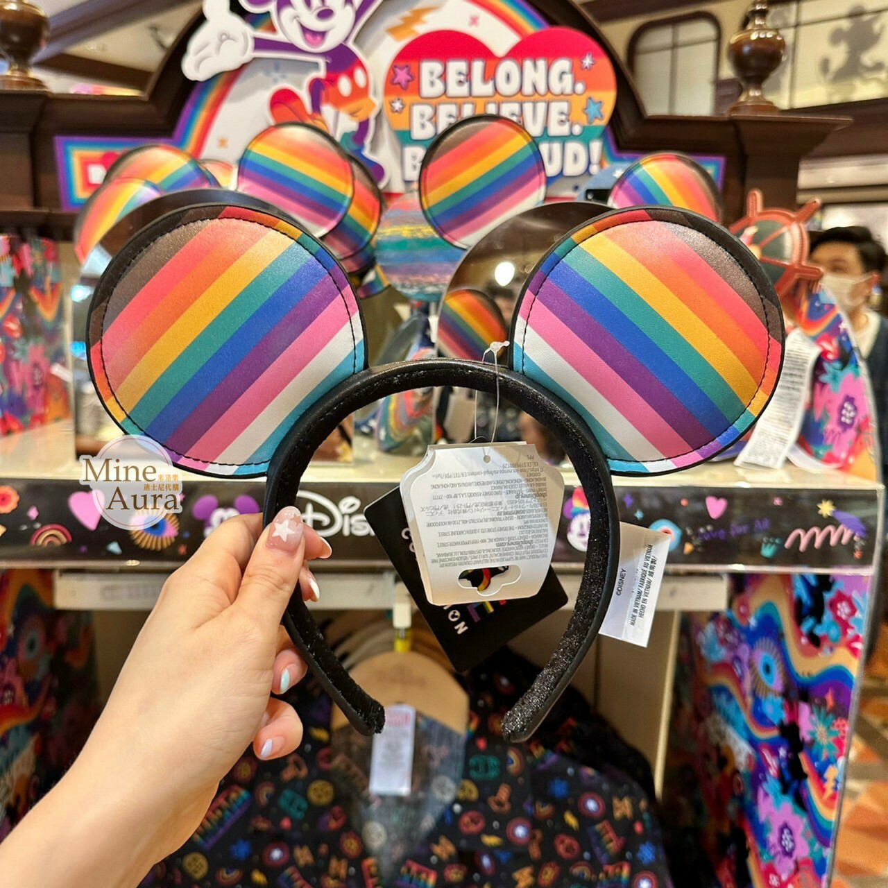 彩虹系列 米奇 Mickey 米奇耳朵造型 髮圈 髮箍 -香港迪士尼樂園