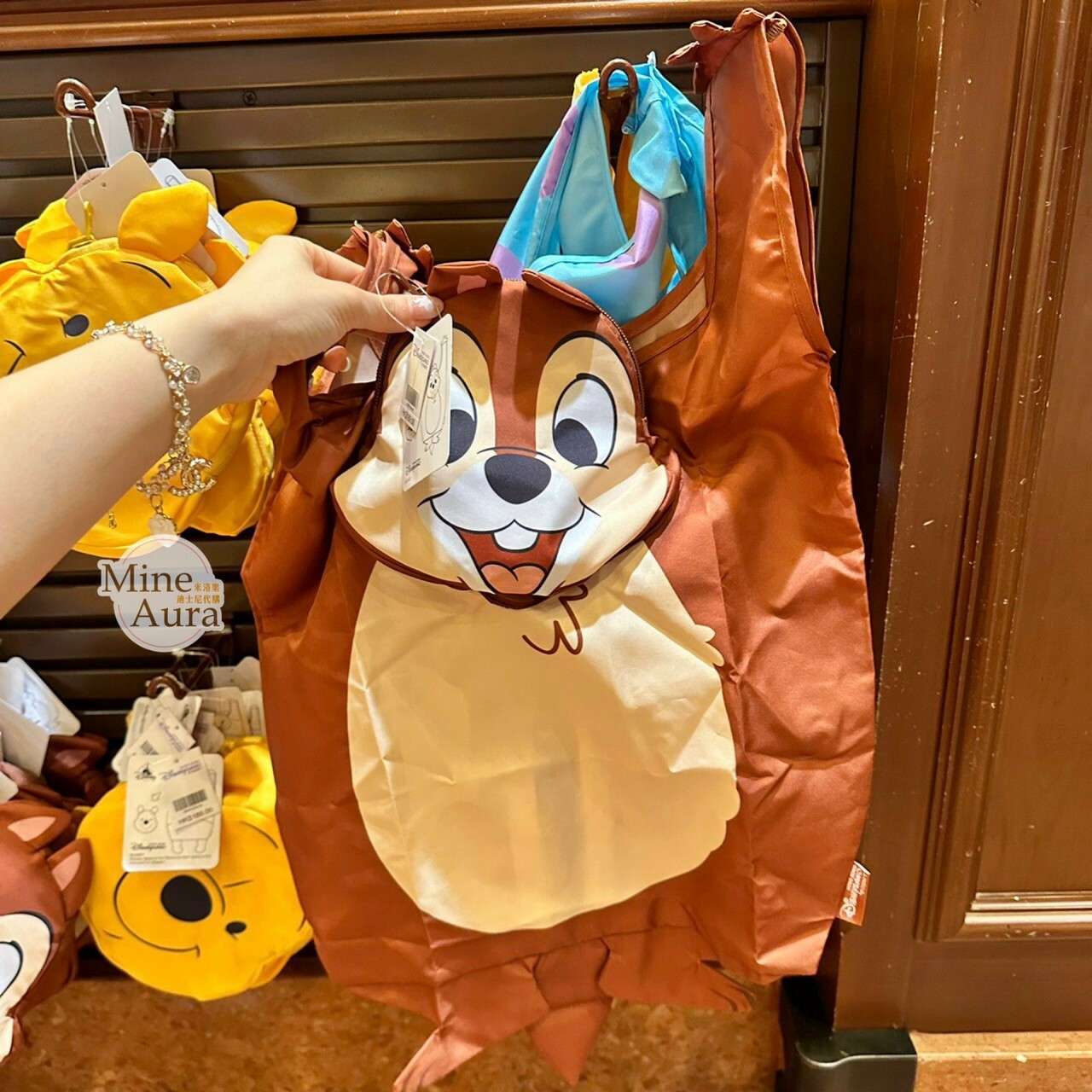 黑鼻 奇奇 Chip 折疊收納 環保 購物袋 奇奇蒂蒂 Chip 'n Dale -香港迪士尼樂園