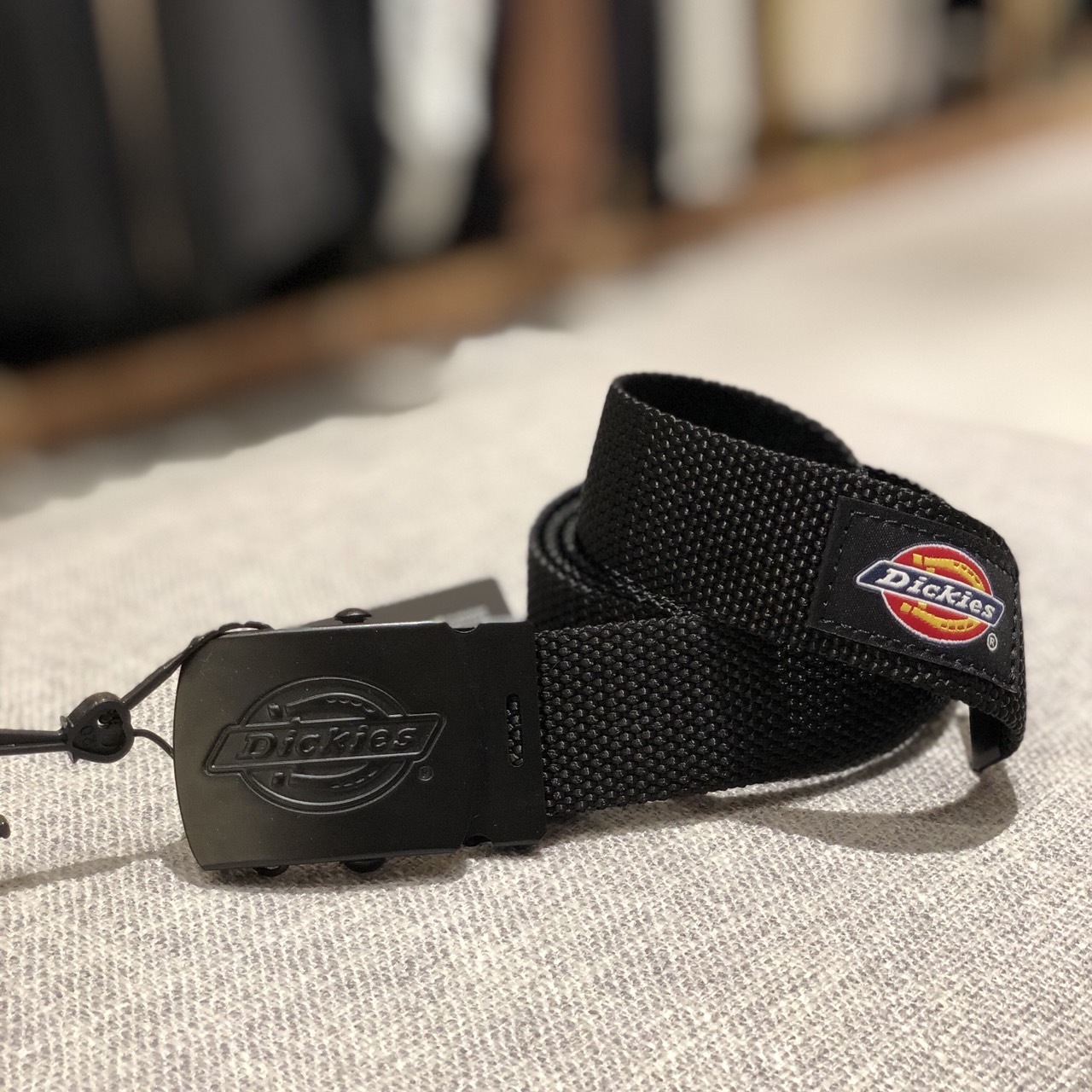 Dickies 工裝帆布皮帶 消光黑壓紋 DS0253Z