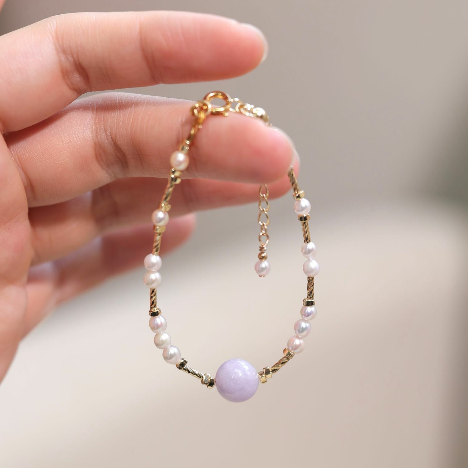 Akoya x 紫羅蘭翡翠手鏈