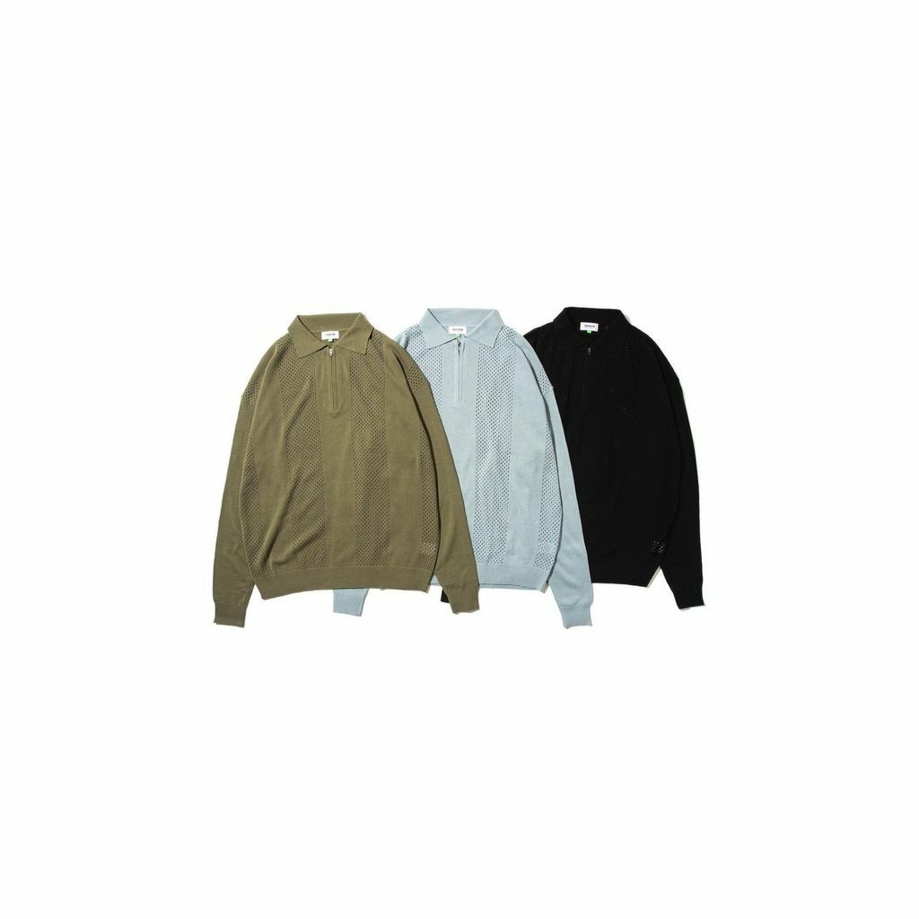 MESH KNIT ZIP C-SWEAT 三色