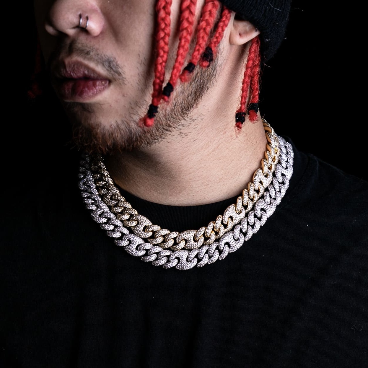 15mm豬鼻造型古巴項鍊