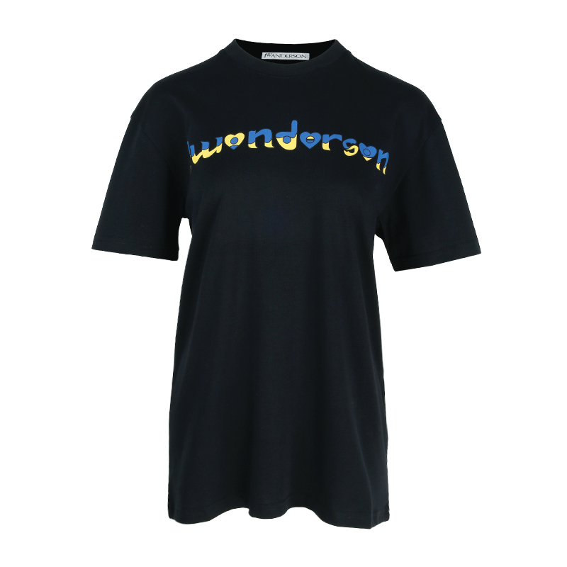 JW ANDERSON Logo 印花黑色T恤 -T