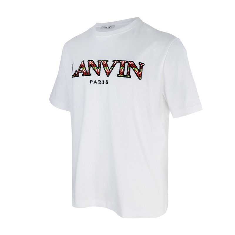LANVIN Logo 刺繡白色T恤 -T