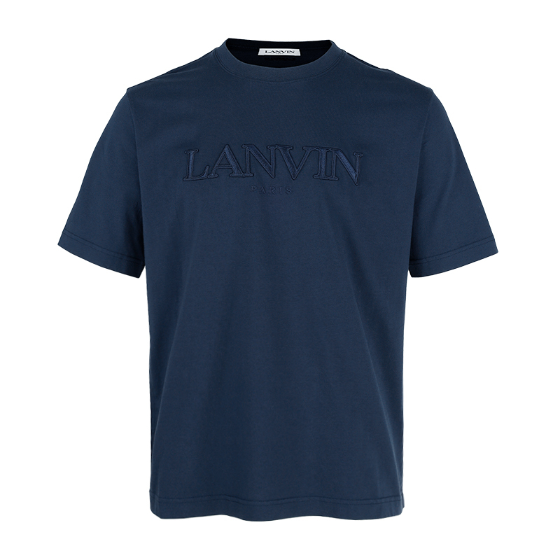 LANVIN Logo 刺繡藏藍色T恤 -T