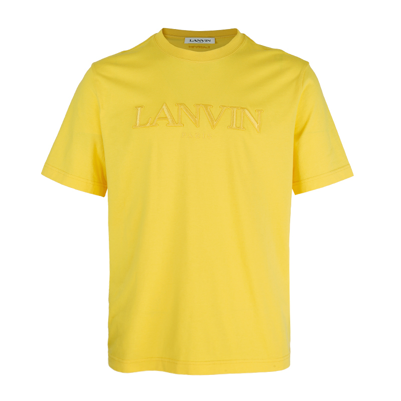 LANVIN Logo 刺繡黃色T恤 -T